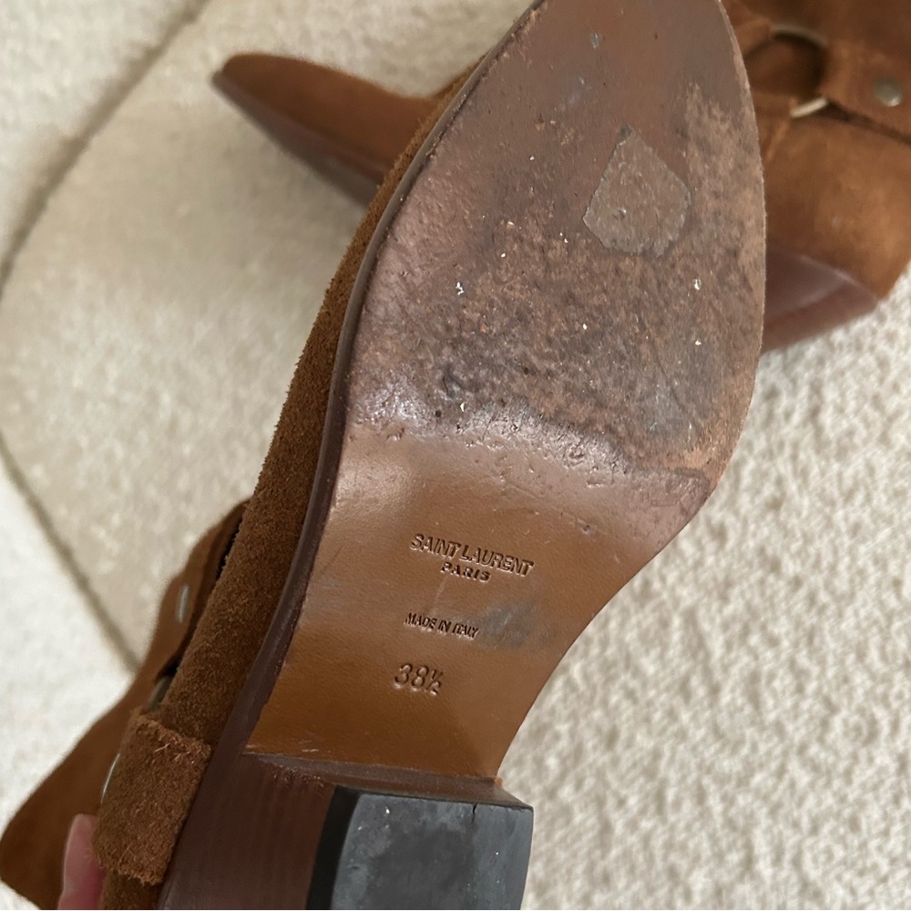 Saint Laurent suede harness booties 38.5 western - Picture 8 of 9